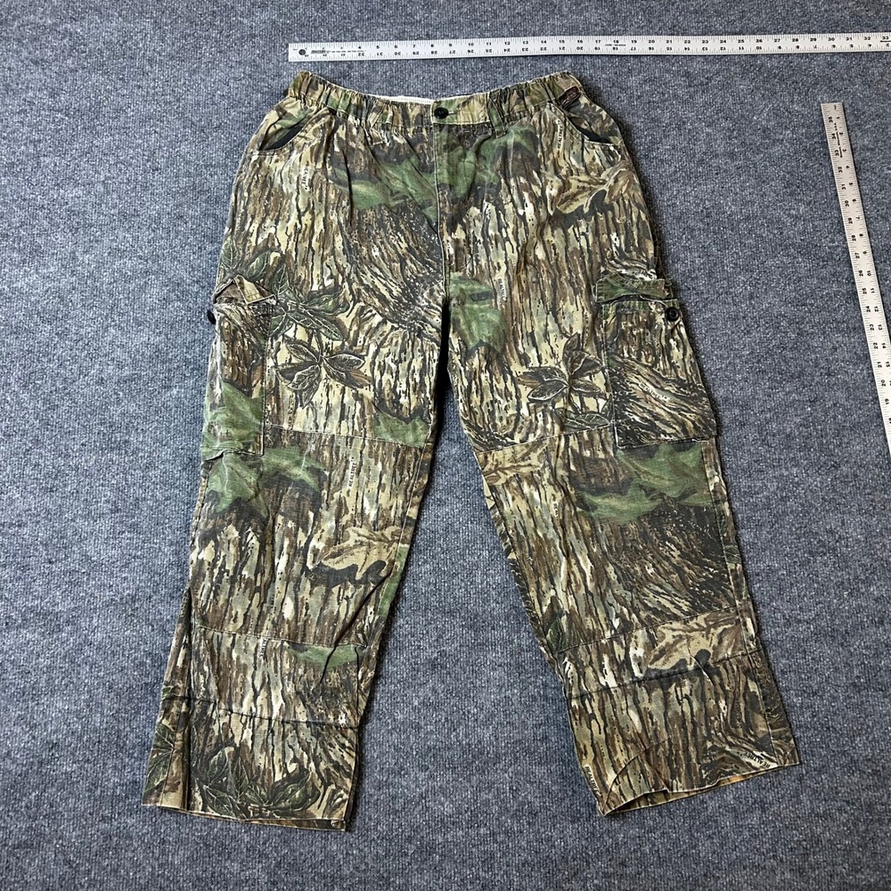 Realtree Cargo Pants Mens Size 32 Camouflage Elastic Waist Outdoor Hunting